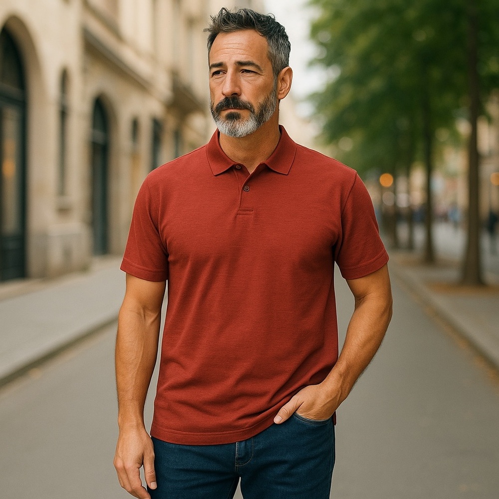 mens cutter and buck polo shirts large run big relaxed red cotton new wi…